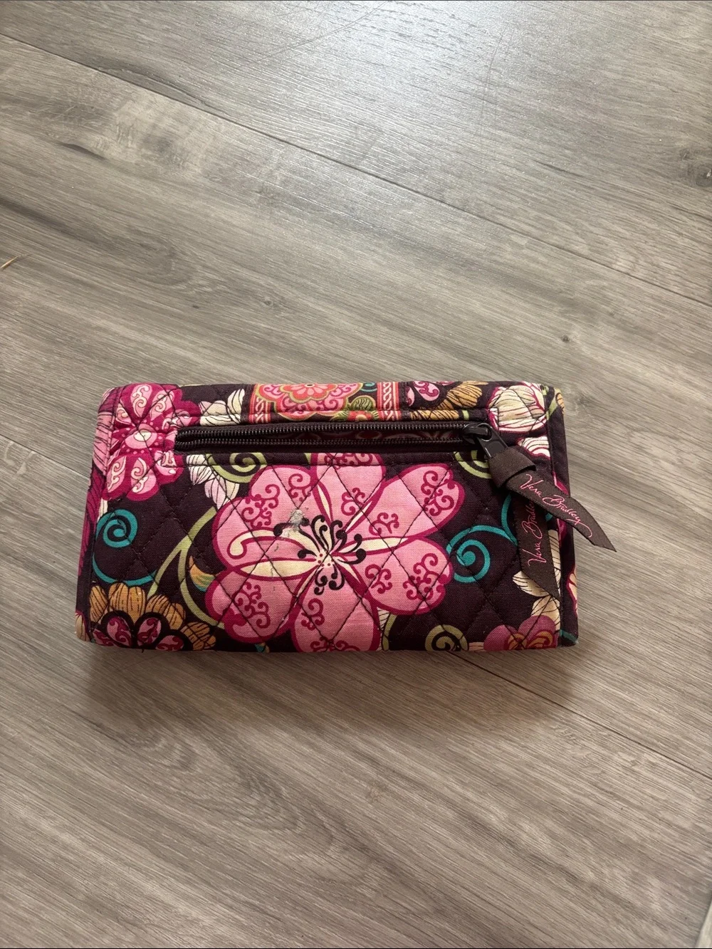 Vera Bradley Quilted Floral Wallet in Plum Multi Pink & Teal Accents - Picture 3 of 3